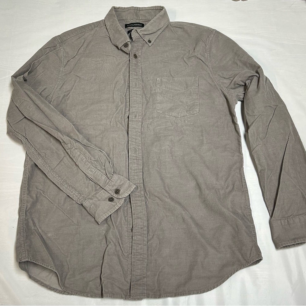 Banana Republic men’s button down size large Gray